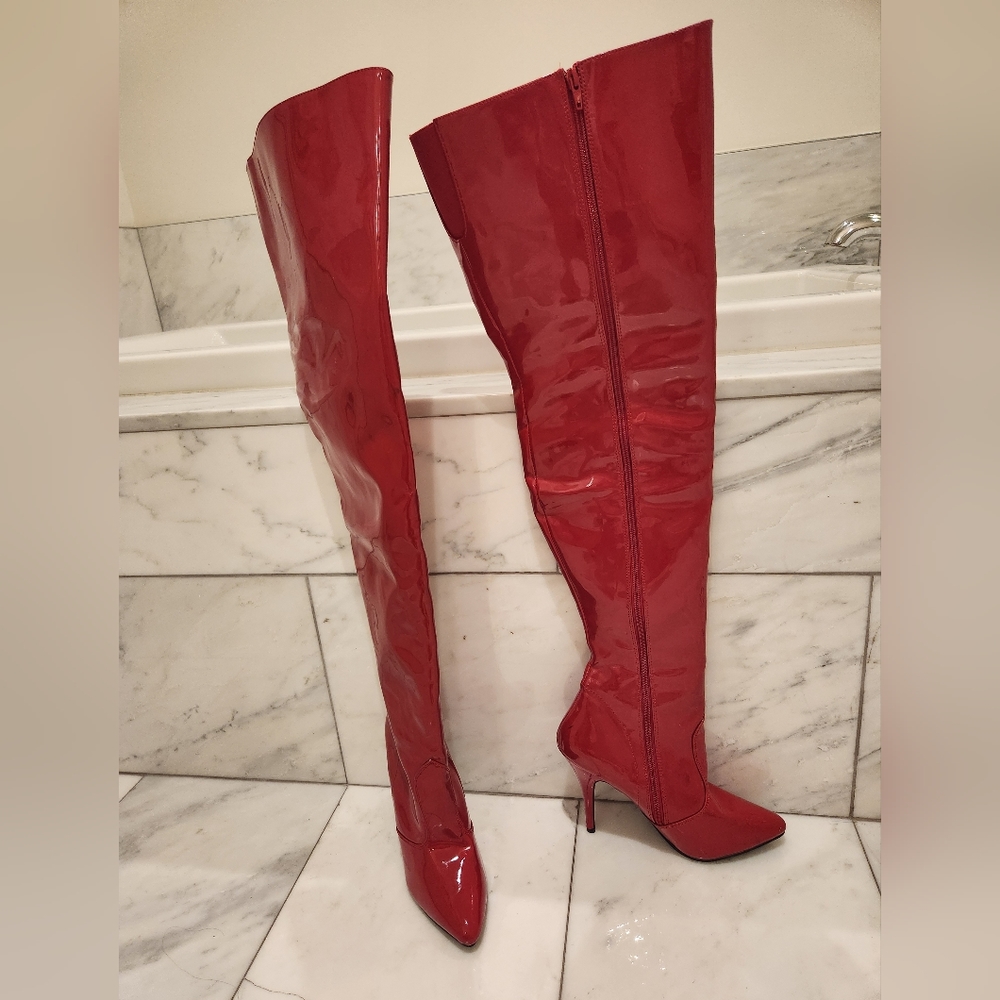 Pleaser over the knee thigh high boots size 10